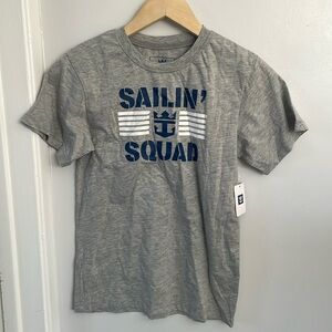 Gray Kids Shirt with Blue Print
